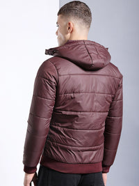 The Indian Garage Co Men Regular Fit Puffer Jacket with Detachable Hood
