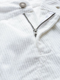 SASSAFRAS White Self-Striped Corduroy A-Line Mini Pure Cotton Skirt