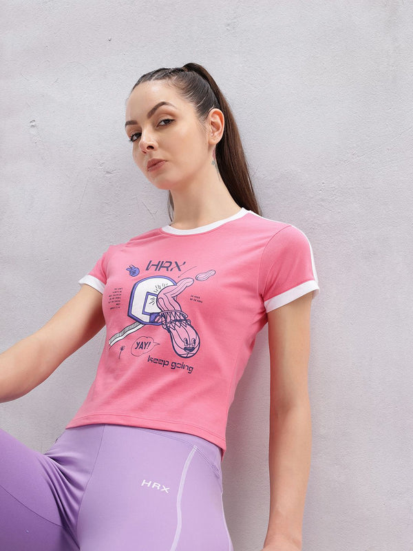 HRX by Hrithik Roshan Lifestyle Graphic Printed Crop T-shirt