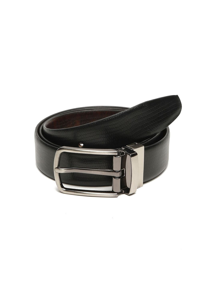 Teakwood Leathers Men Textured Leather Reversible Formal Belt