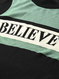 all about you Women Black & Sage Green Typography Acrylic Pullover