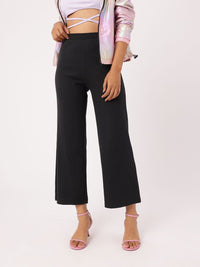 DressBerry Women Monochrome Staple Wide Leg Trousers
