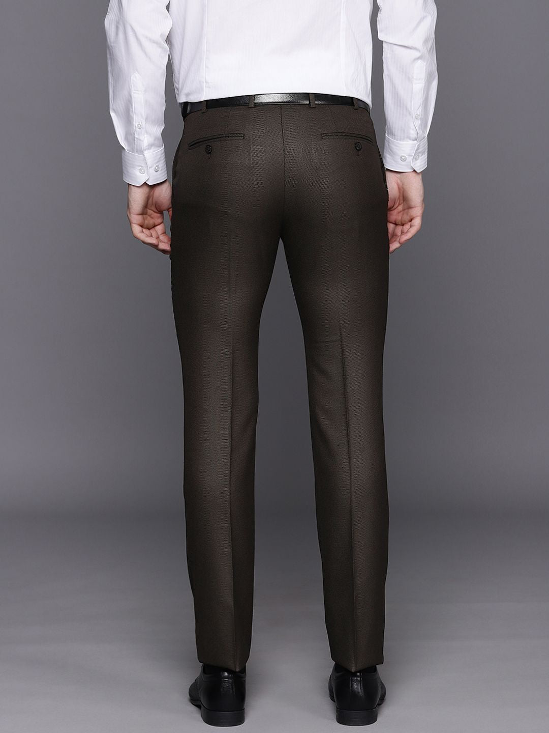 Raymond Men Textured Slim Fit Trousers