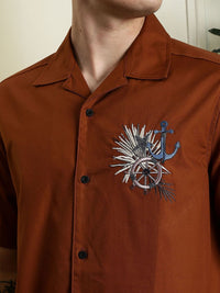Eszett Anchor Baju Kasual Spread Collar Cotton