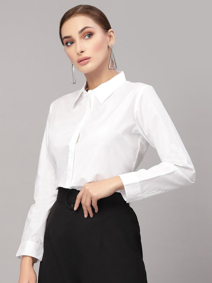 Style Quotient Women White Formal Shirt