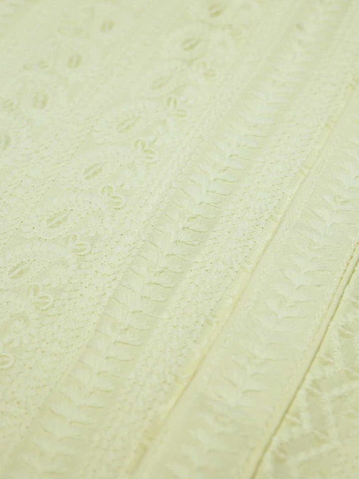 House of Chikankari Men Cream Rayon Sulam Kurta