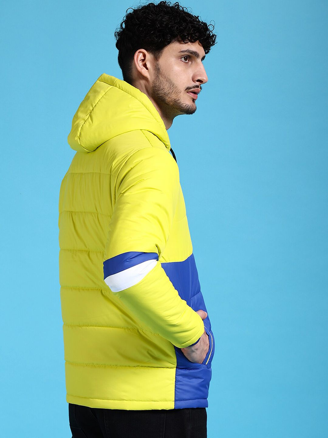 The Indian Garage Co Men Colourblock Regular Fit Puffer Jacket