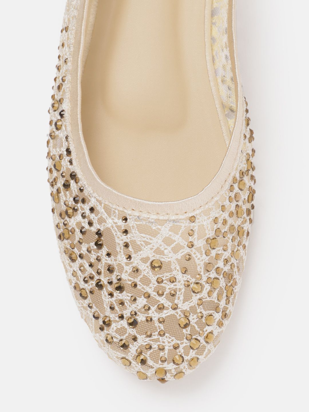 Lino Perros Women Woven Design Embellished Ballerinas