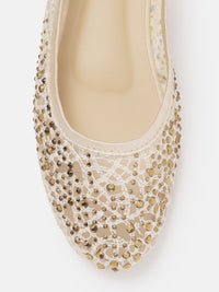 Lino Perros Women Woven Design Embellished Ballerinas