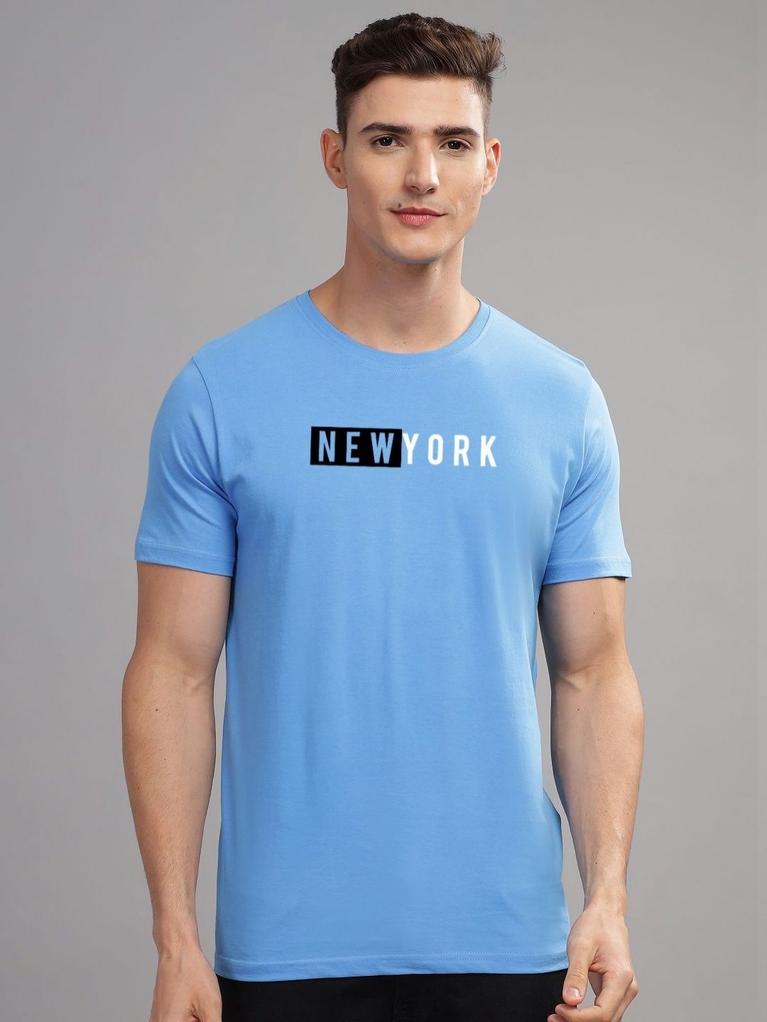 ADRO Men Typography Printed Raw Edge T-shirt