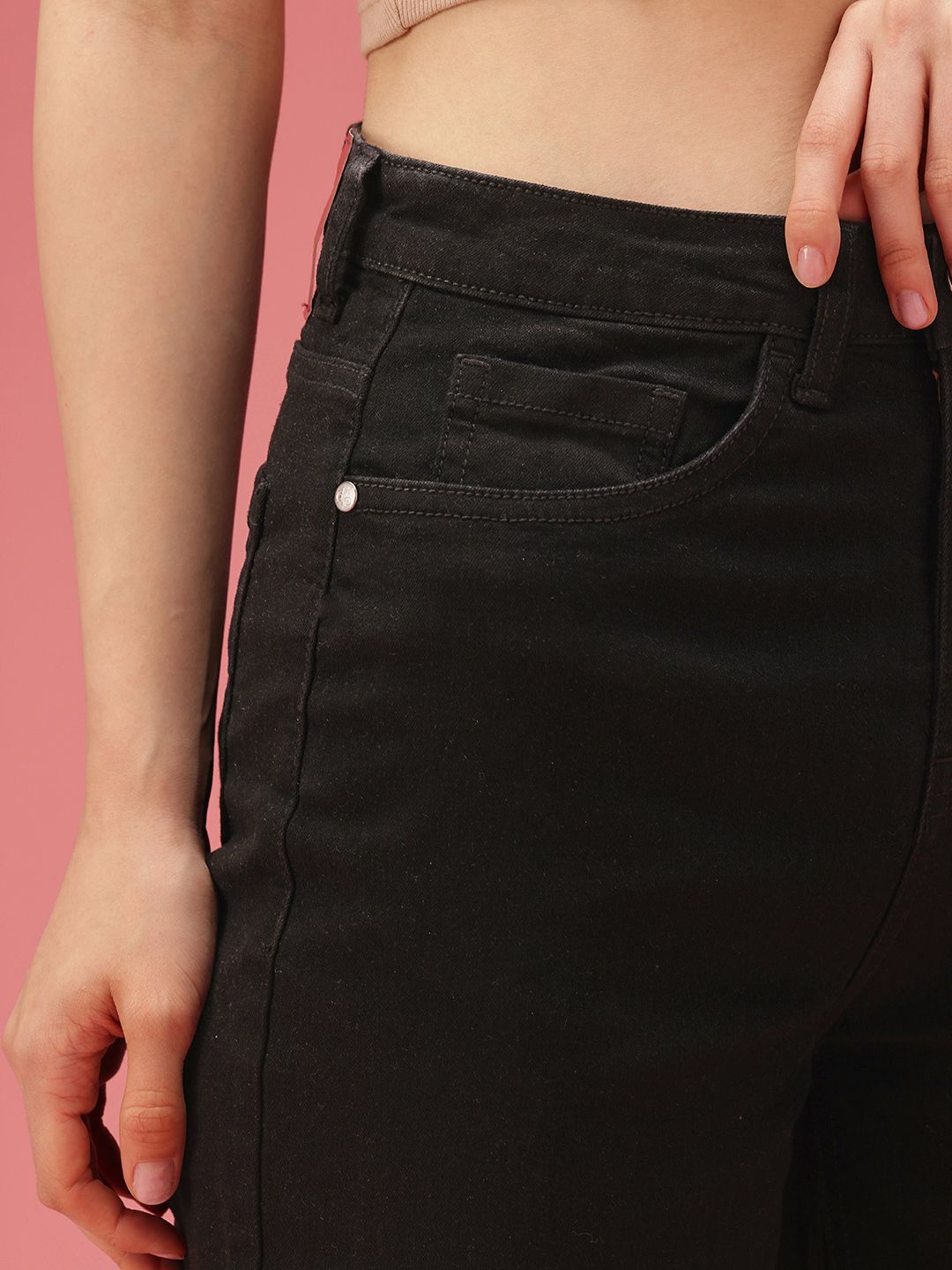 DressBerry Women Wide Leg High-Rise Stretchable Jeans