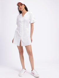 DressBerry Summer Chic Button-Up A-Line Mini Dress