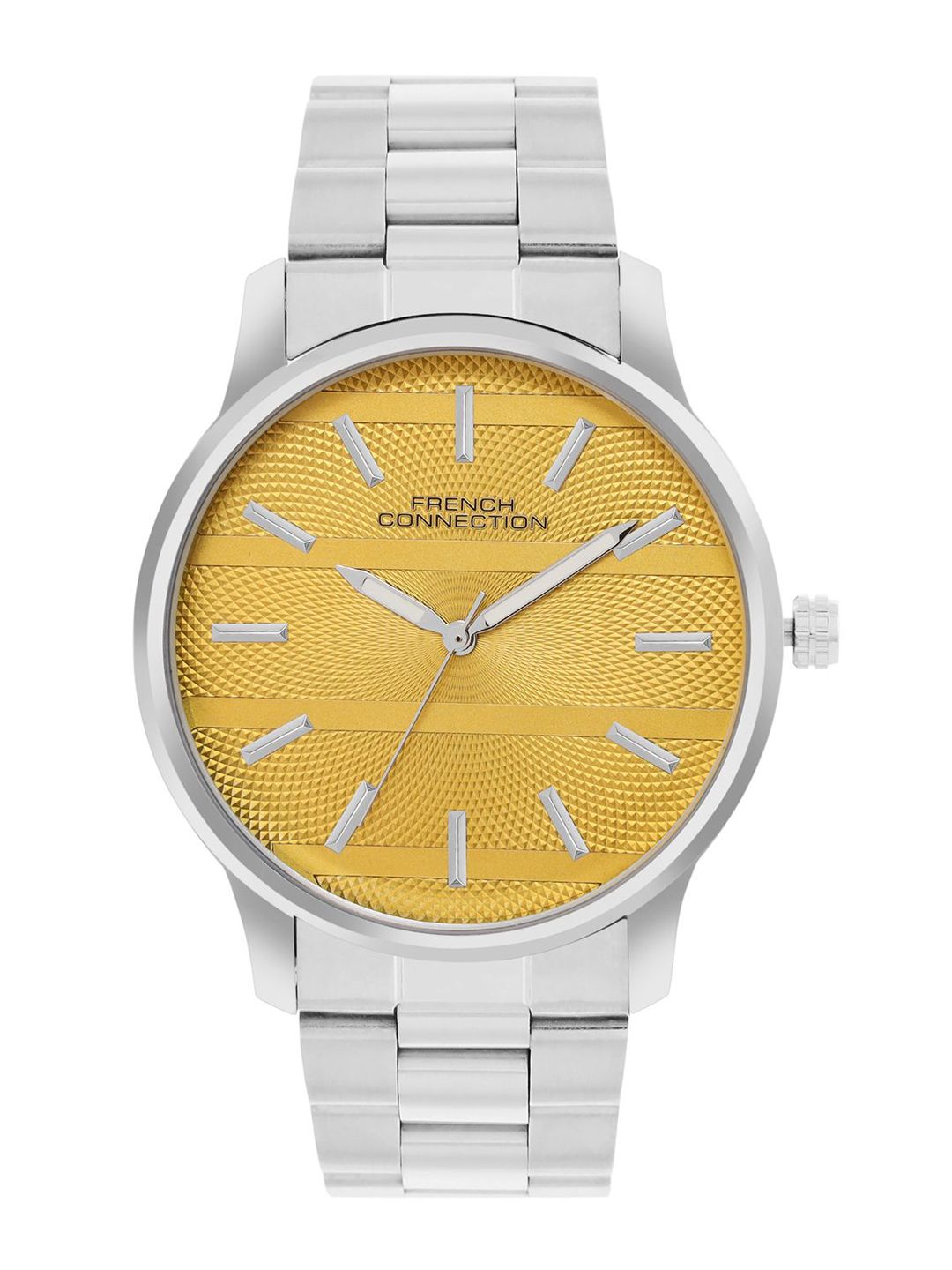 French Connection Men Embellished Dial & Stainless Steel Bracelet Style Straps Analogue Watch FCN091YSM