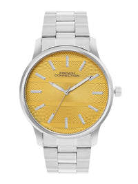 French Connection Men Embellished Dial & Stainless Steel Bracelet Style Straps Analogue Watch FCN091YSM
