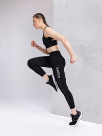 HRX by Hrithik Roshan Women Brand Logo Print Mid-Rise Cropped Running Tights