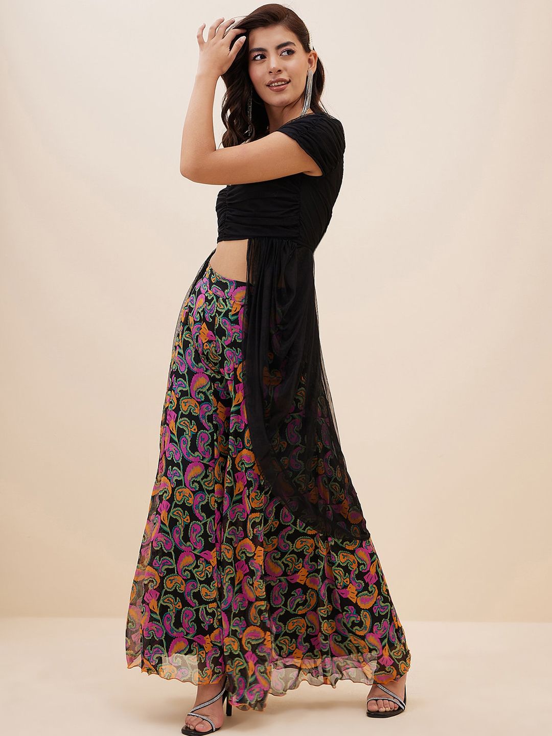 Antheaa Ruched Top With Palazzos
