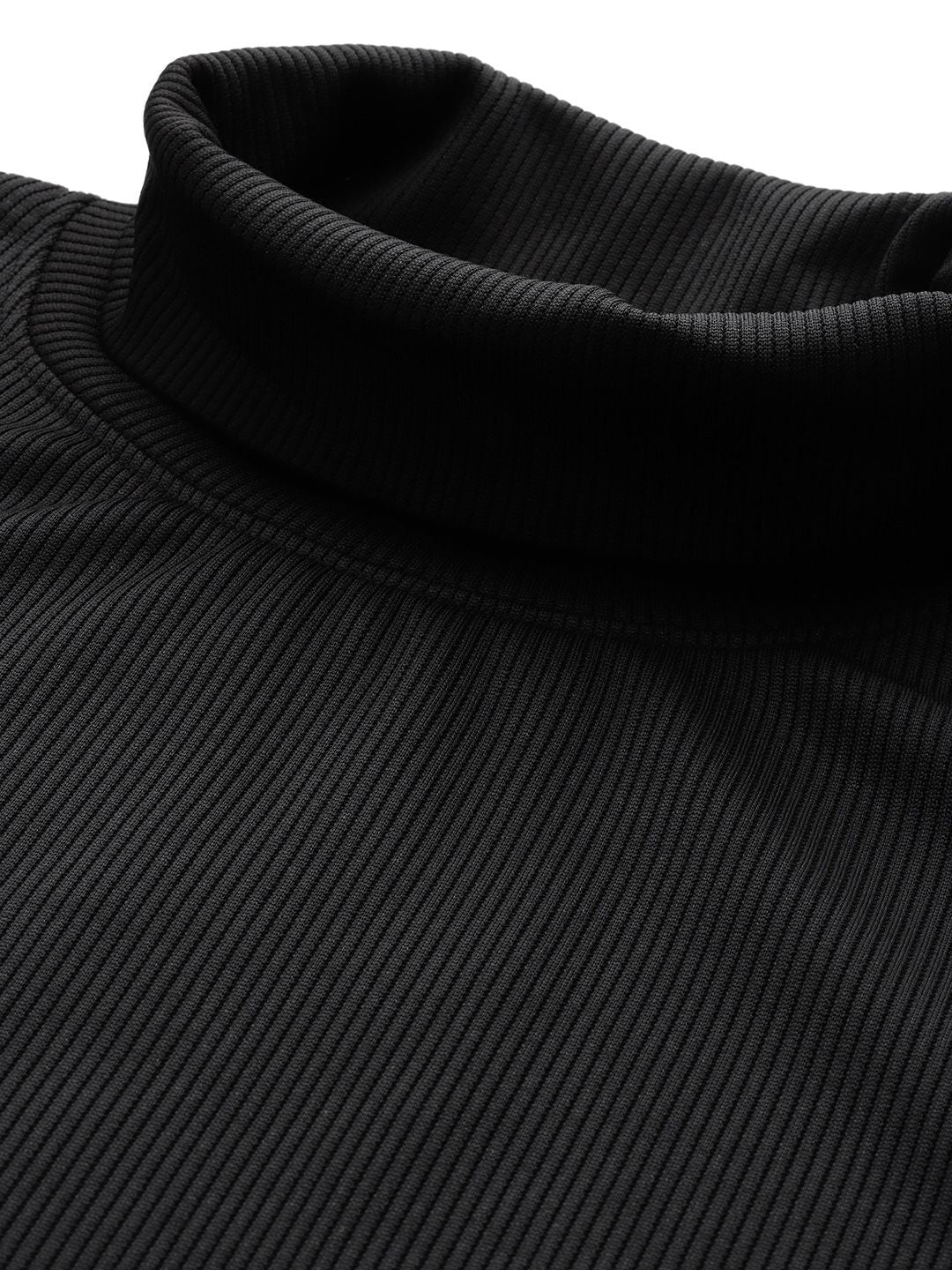 The Indian Garage Co Self Design Turtle Neck Drop-Shoulder Sleeves Sweatshirt