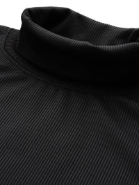 The Indian Garage Co Self Design Turtle Neck Drop-Shoulder Sleeves Sweatshirt