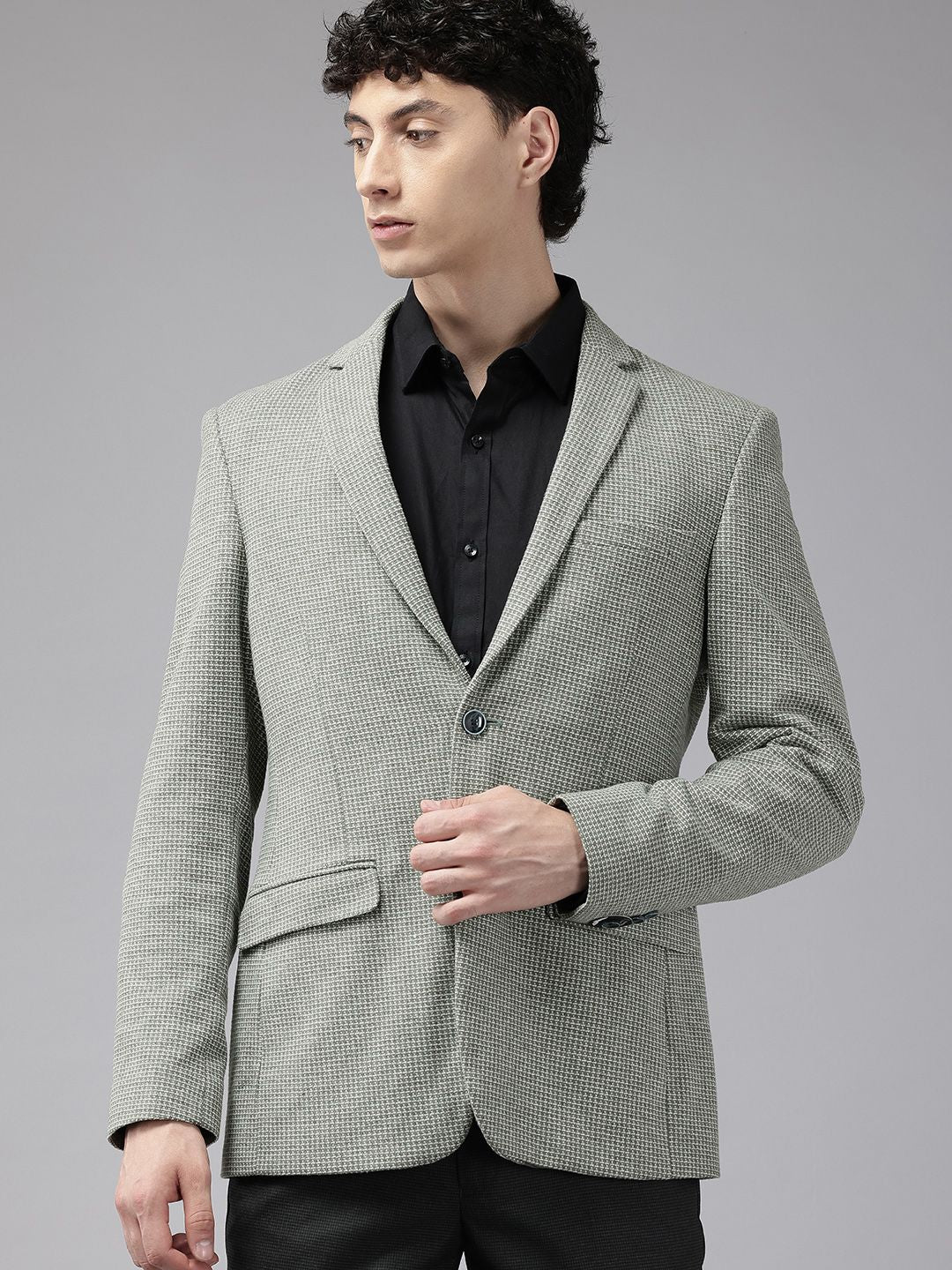 Park Avenue Woven Design Super Slim Fit Blazer