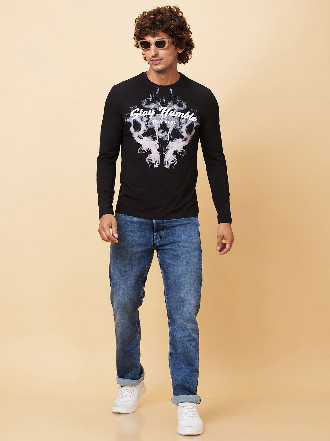 Being Human Men Typography Printed Henley Neck Raw Edge T-shirt