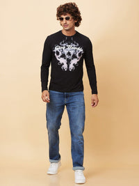 Being Human Men Typography Printed Henley Neck Raw Edge T-shirt