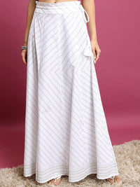 Vishudh Lavender Ethnic Motifs Printed Round Neck Pure Cotton Kurta & Skirt