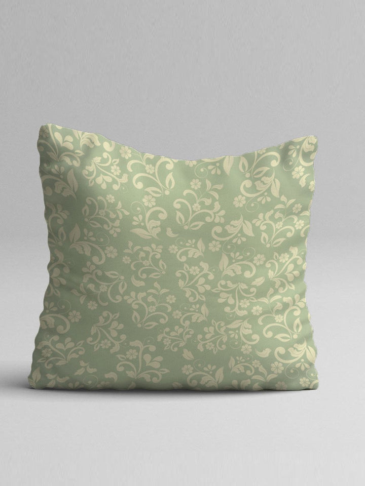 STITCHNEST Teal & Off White Set of 5 Ethnic Motifs Square Cushion Covers
