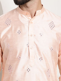 SOJANYA Mandarin Collar Regular Mirror Work Kurta with Pyjamas