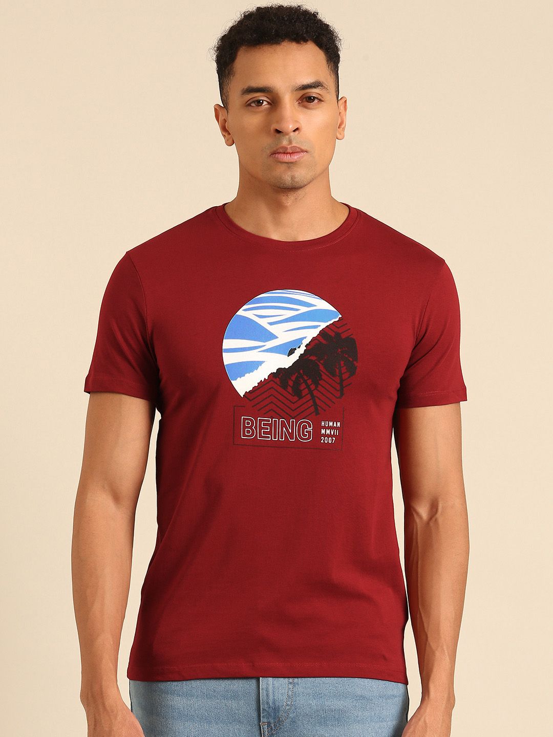 Being Human Printed Pure Cotton T-shirt