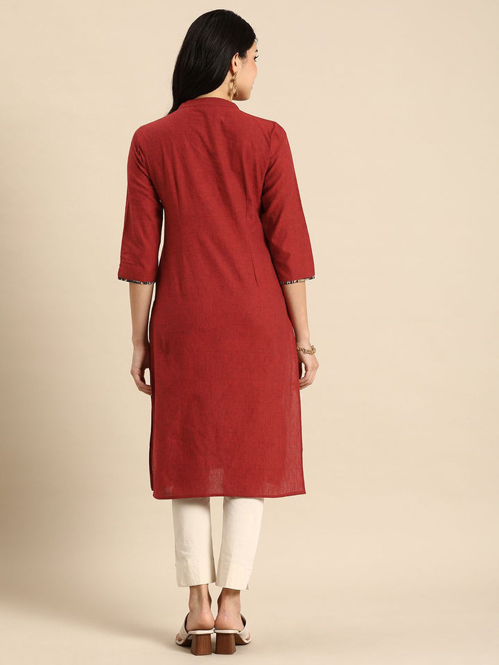 Anouk Women Solid Straight Kurta