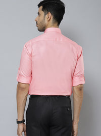 DENNISON Men Peach-Coloured Smart Slim Fit Water Repellent Shirt