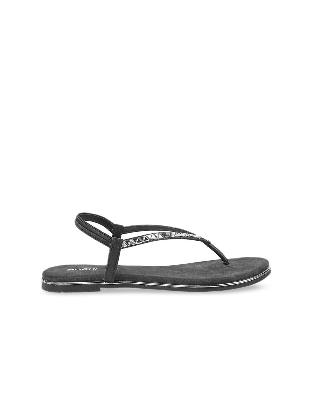 Mochi Women Black Embellished Flats