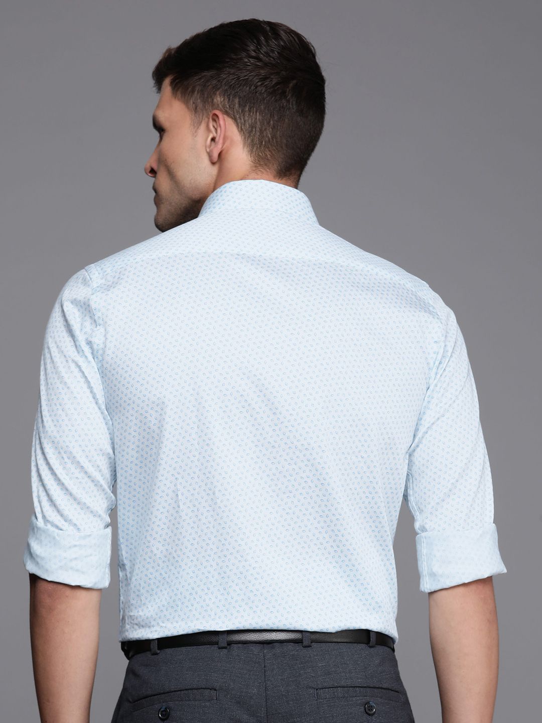 Raymond Slim Fit Geometric Printed Pure Cotton Formal Shirt