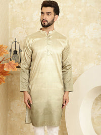 SOJANYA Sulam Geometrik Kapas Labuci Sutera Jacquard Kurta Lurus