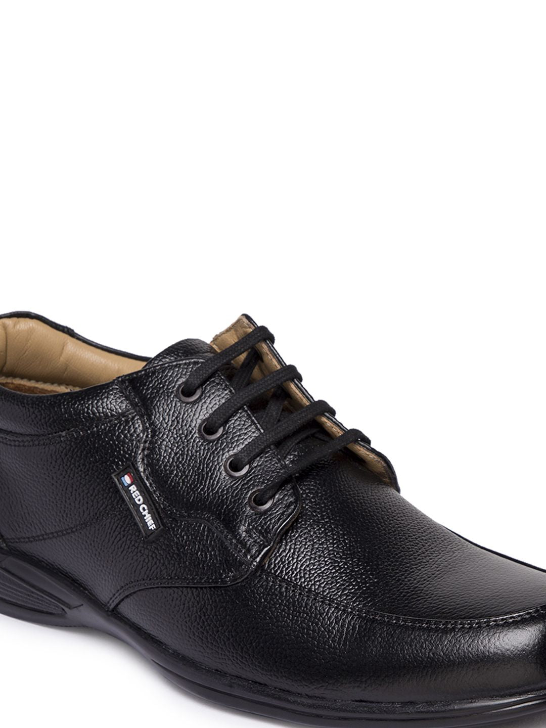 Red Chief Men Black Leather Casual Derbys