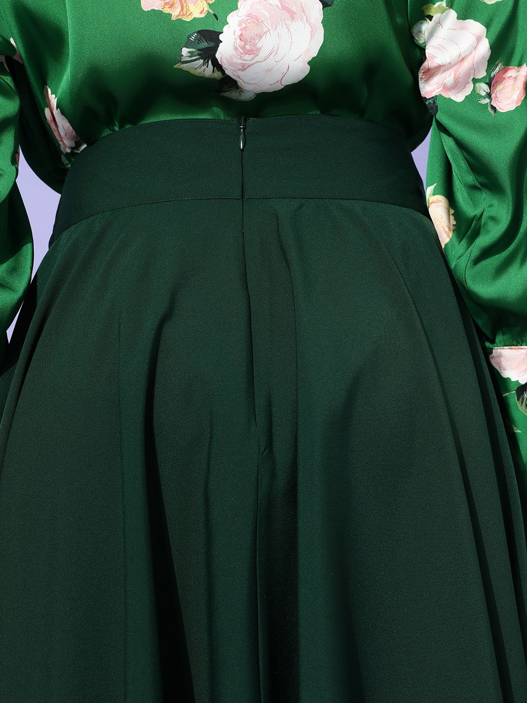 Berrylush Women Green Solid A-line Skirt