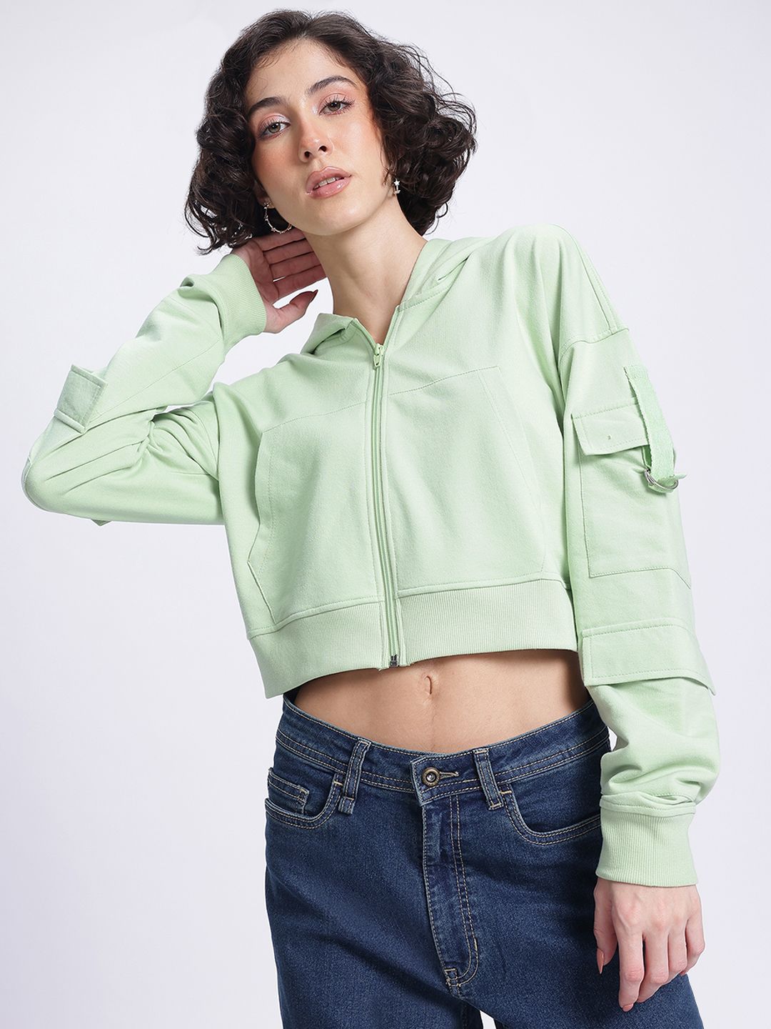 DressBerry Hooded Crop Sweatshirt