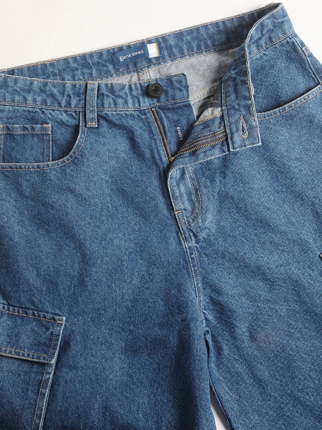 Bene Kleed Men Mid Rise Baggy Fit Cargo Jeans