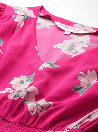 all about you Floral Printed Midi Fit & Flare Dress