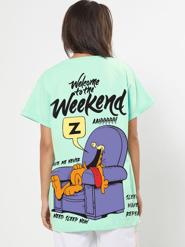Bewakoof Women Garfield Garfield Comic Graphic Round Neck T-shirt