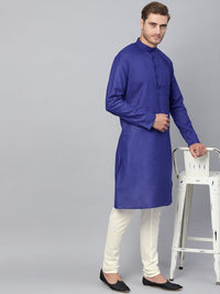 SOJANYA Mandarin Collar Patch Poket Linen Kapas Lurus Kurta
