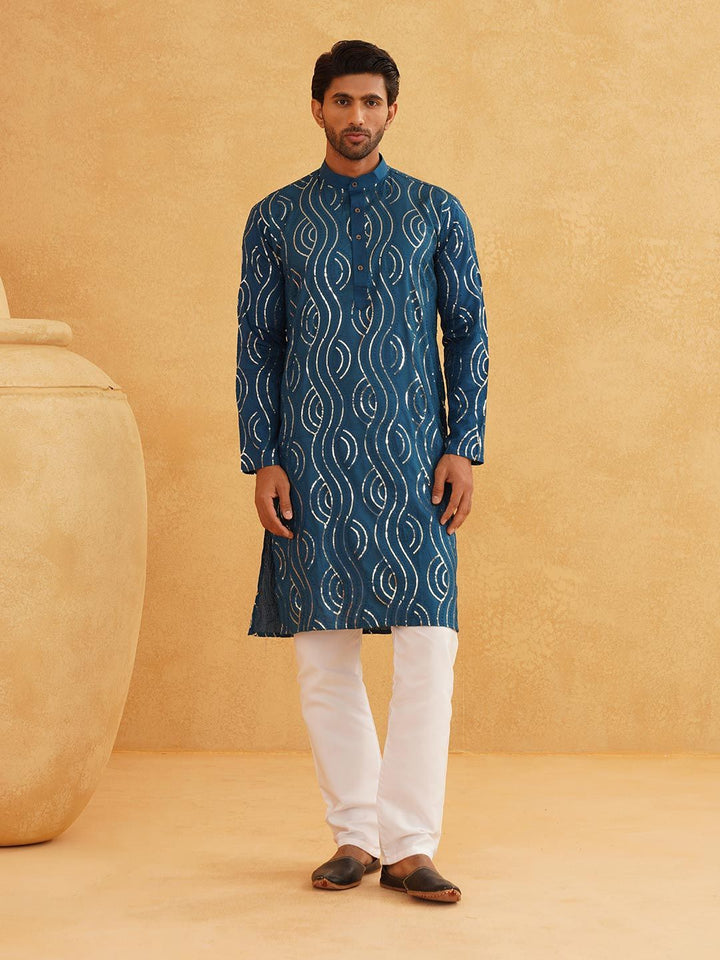 SOJANYA Motif Etnik Bersulam Kurta Kapas Tulen Labuci
