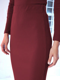 SASSAFRAS Self Design Pencil Midi Skirt