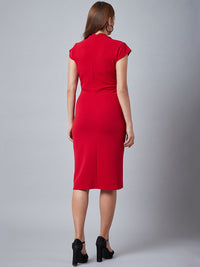 Athena Women Red Sheath Dress