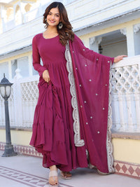KALINI Women Layered Kurta with Pyjamas & With Dupatta