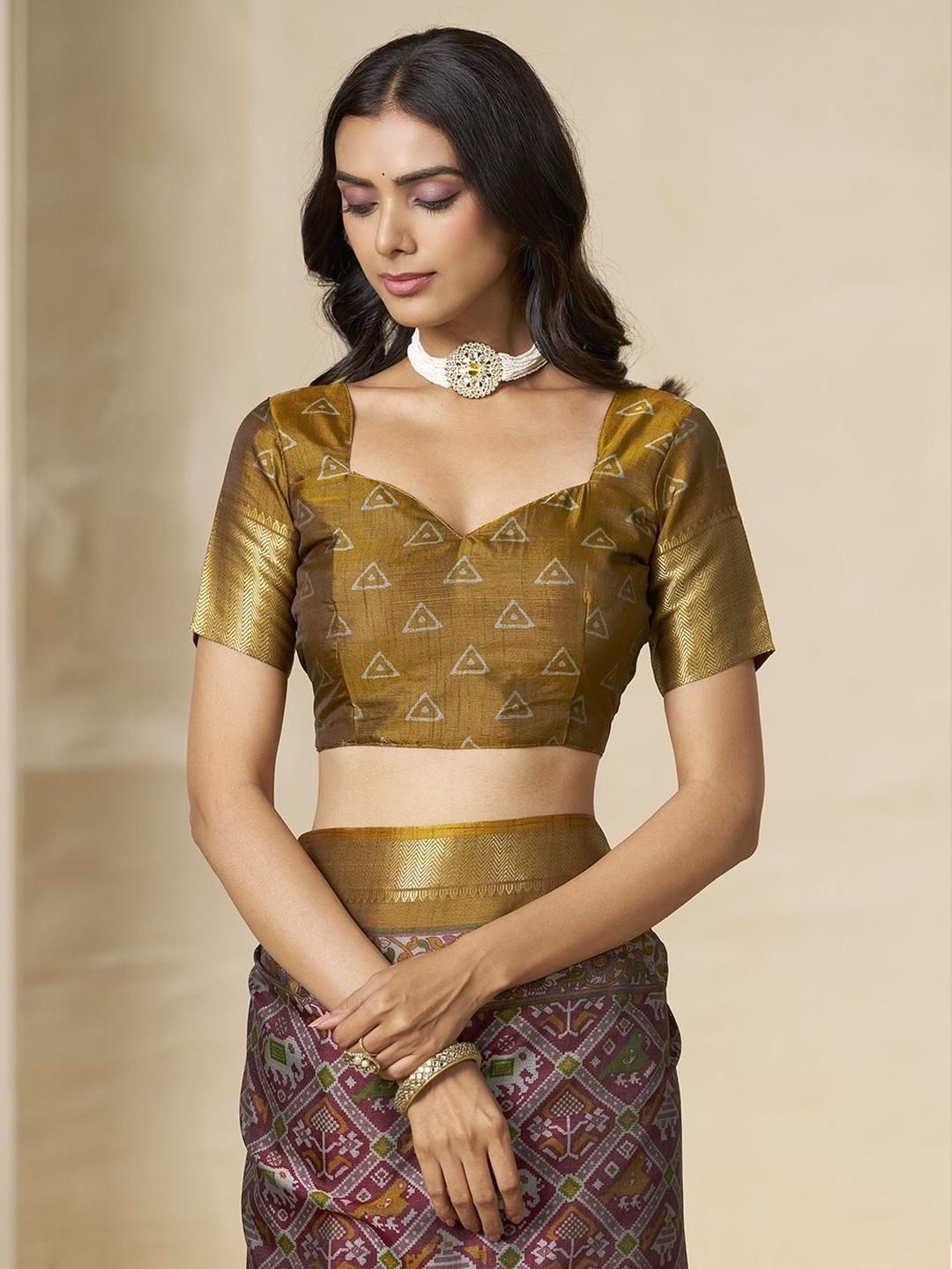 Kalini Motif Etnik Zari Silk Blend Patola Saree