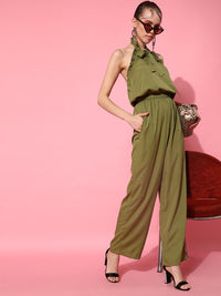 STREET 9 Women Olive Solid Jumpsuit