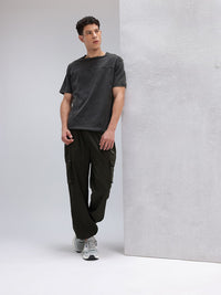 HRX by Hrithik Roshan Solid Drop-Shoulder Sleeves Pure Cotton Lifestyle T-shirt