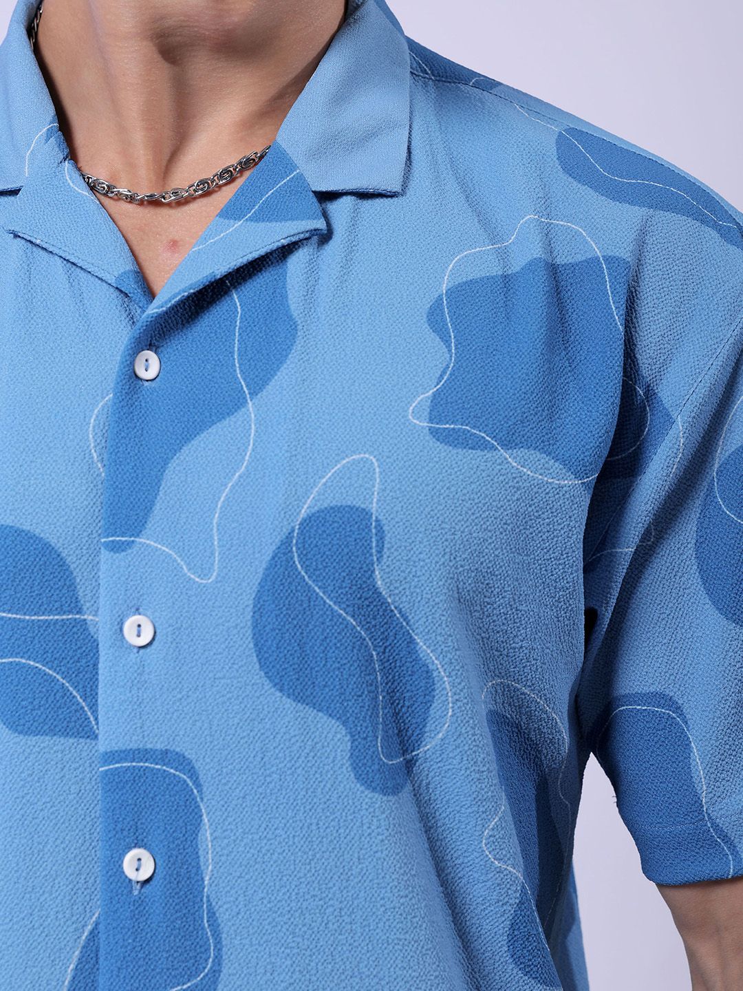The Indian Garage Co Men Relaxed Fit Abstract Print Textuted Resortwear Shirt
