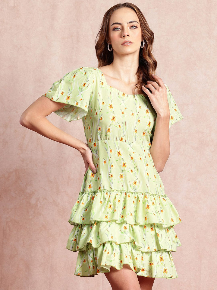 all about you Floral Print Layered Dress